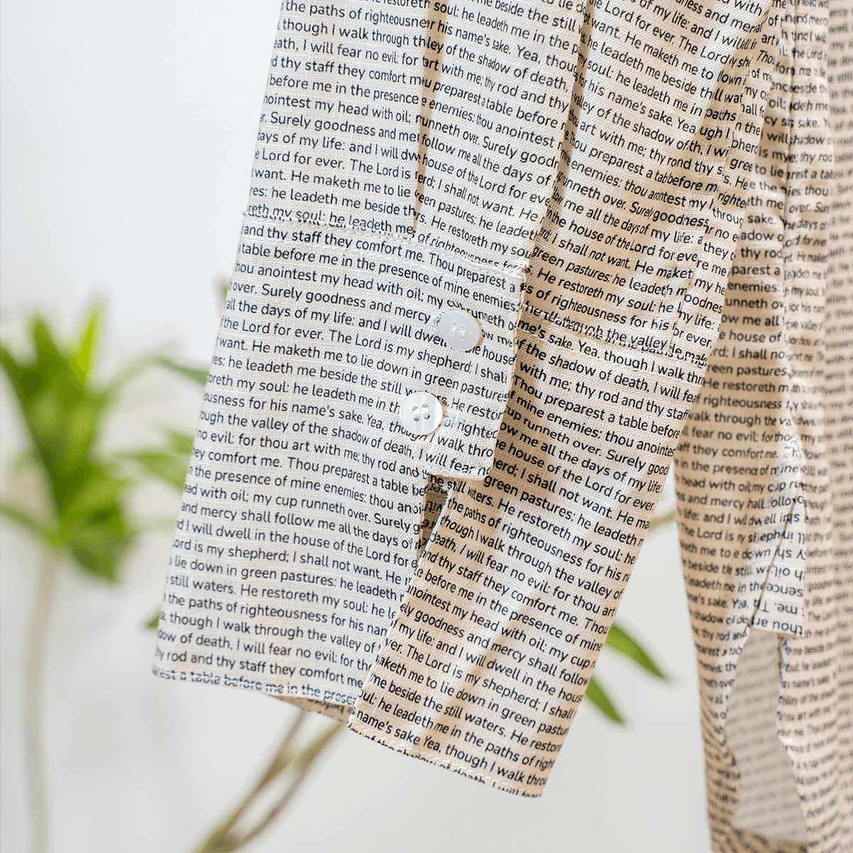 Psalm 23 Women's Linen Textured Cotton Short 3/4 Sleeve Shirt