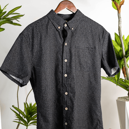 Psalm 91 Men's Linen Textured Cotton Short Sleeve Shirt