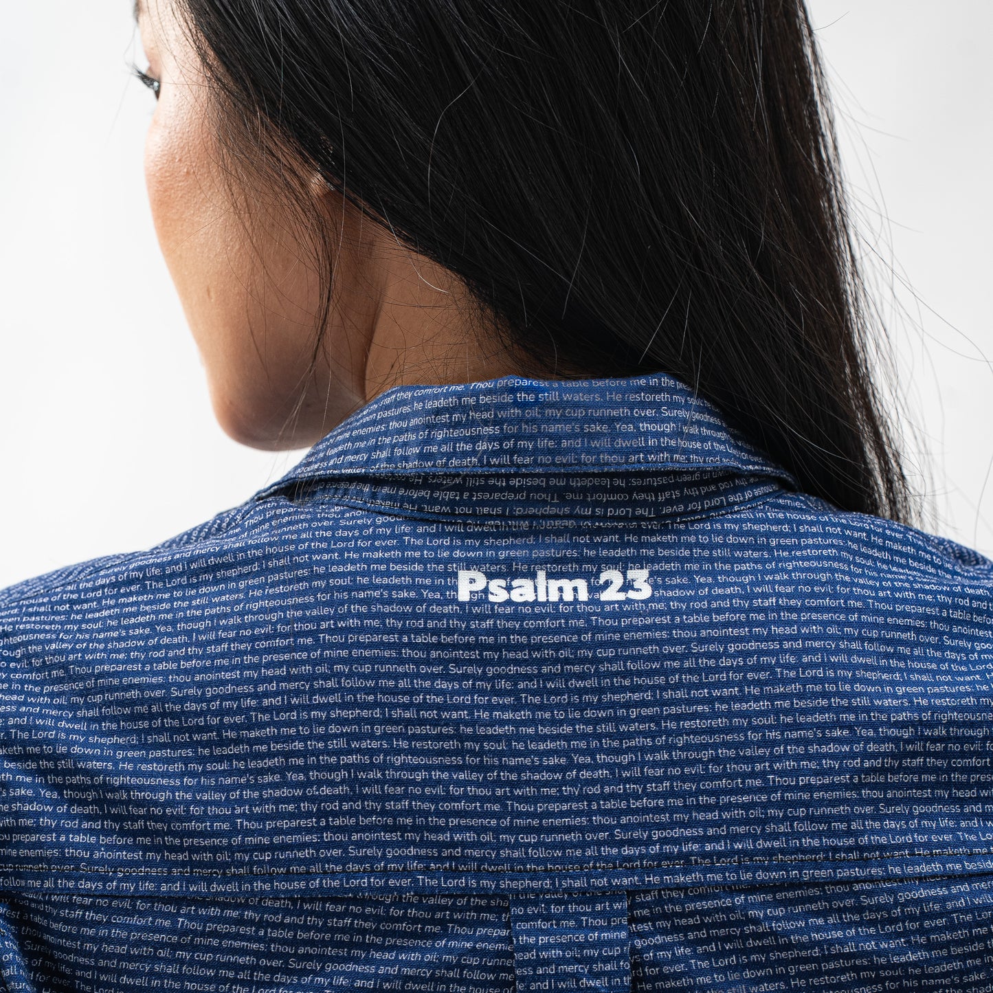 Psalm 23 Women's Linen Textured Cotton Short 3/4 Sleeve Shirt