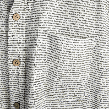 Psalm 91 Men's Linen Textured Cotton Short Sleeve Shirt