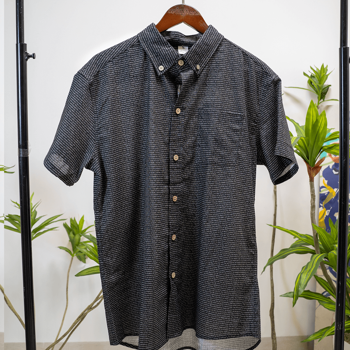 Psalm 23 Men's Linen Textured Cotton Short Sleeve Shirt