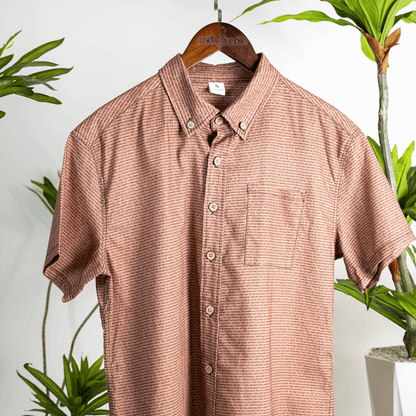 Psalm 91 Men's Linen Textured Cotton Short Sleeve Shirt