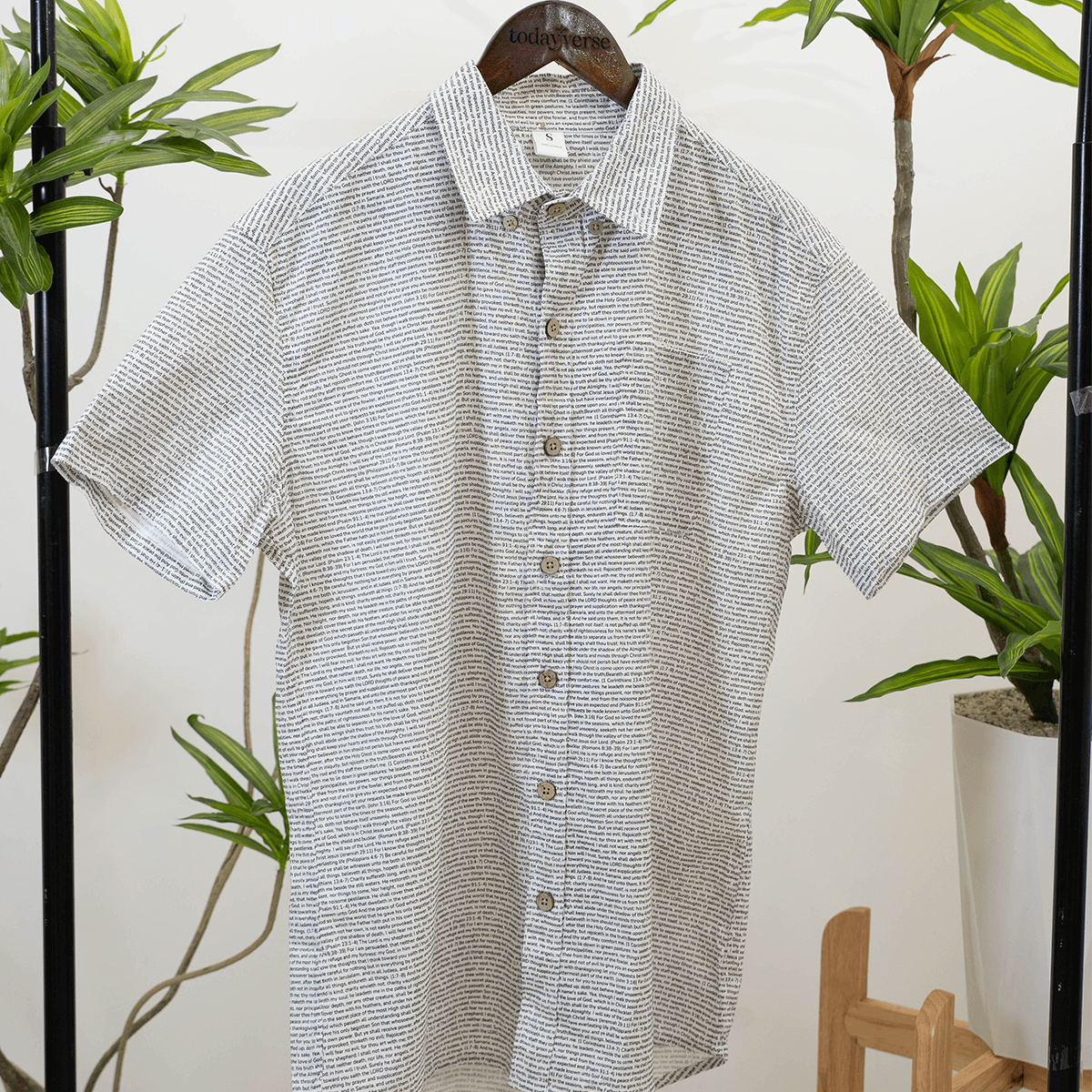 Personalized Men's Linen Textured Cotton Short Sleeve Shirt