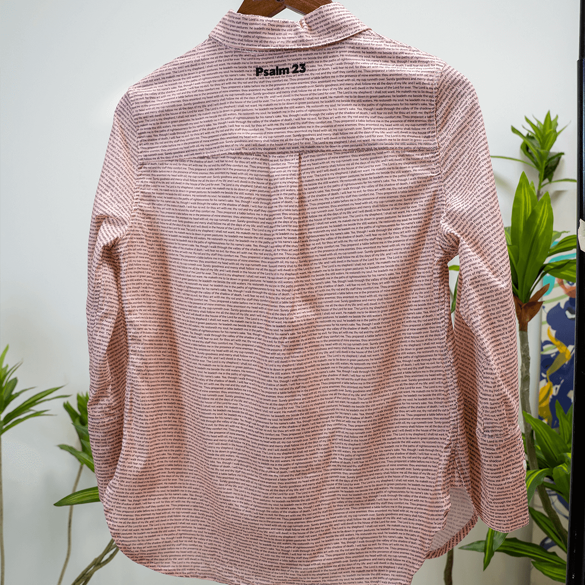 Psalm 23 Women's Linen Textured Cotton Short 3/4 Sleeve Shirt