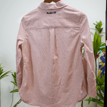 Psalm 23 Women's Linen Textured Cotton Short 3/4 Sleeve Shirt