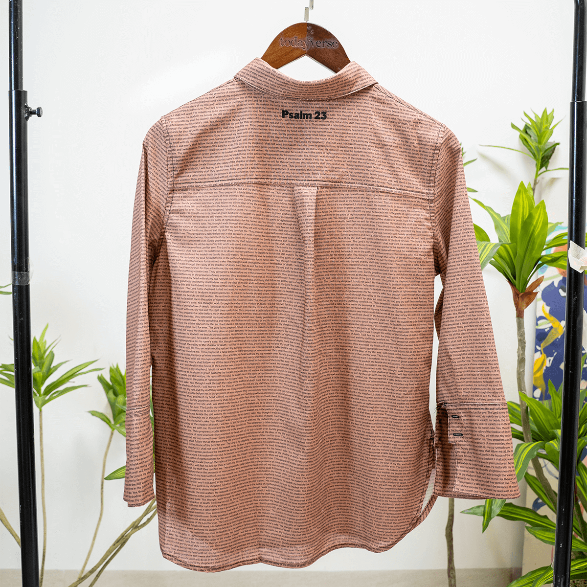 Psalm 23 Women's Linen Textured Cotton Short 3/4 Sleeve Shirt