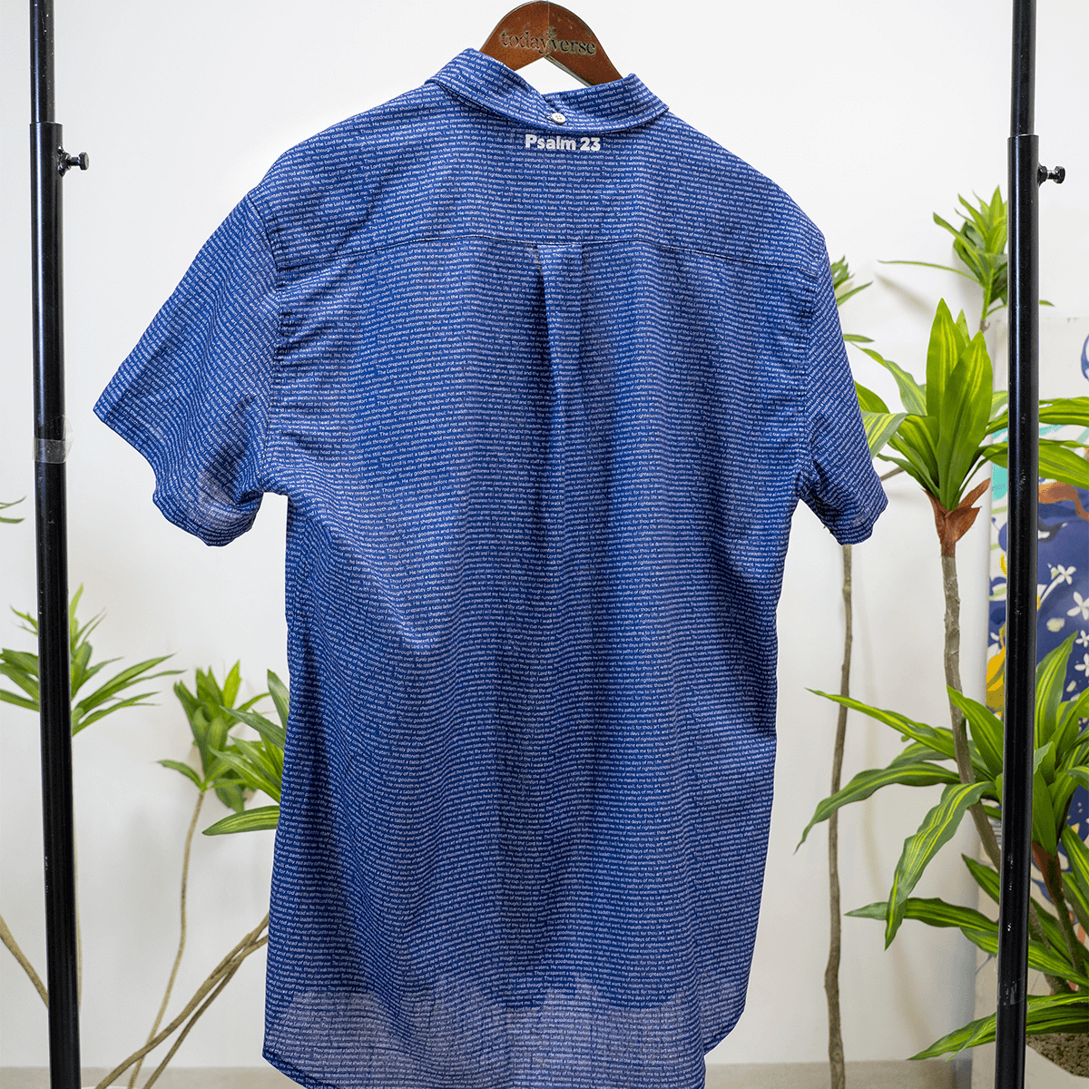 Psalm 23 Men's Linen Textured Cotton Short Sleeve Shirt