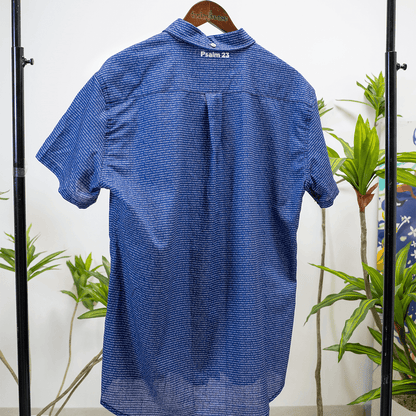 Psalm 23 Men's Linen Textured Cotton Short Sleeve Shirt