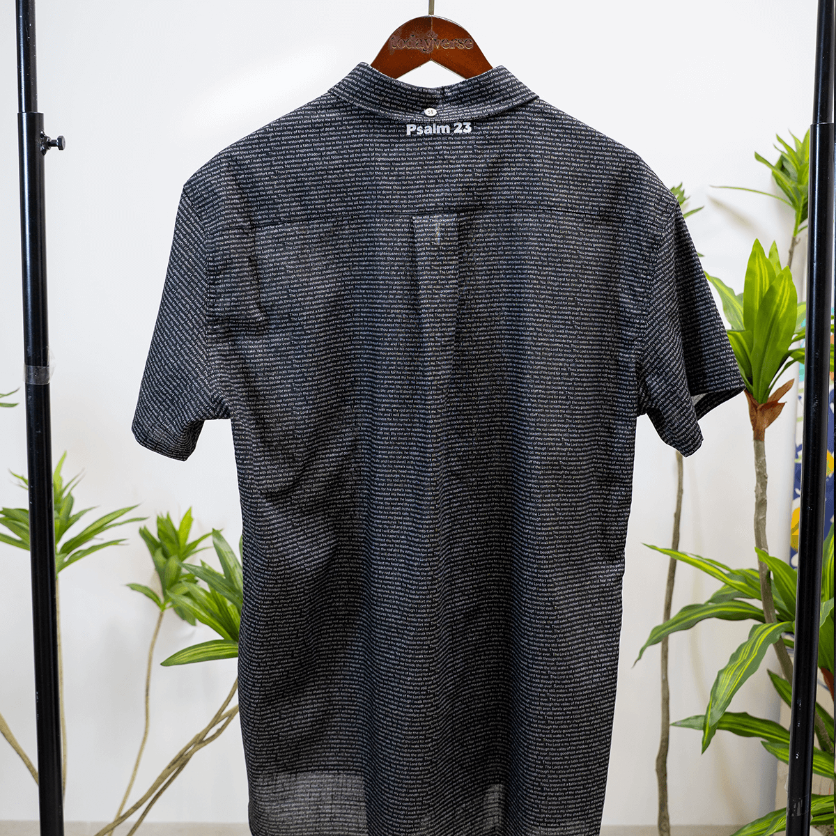 Psalm 23 Men's Linen Textured Cotton Short Sleeve Shirt