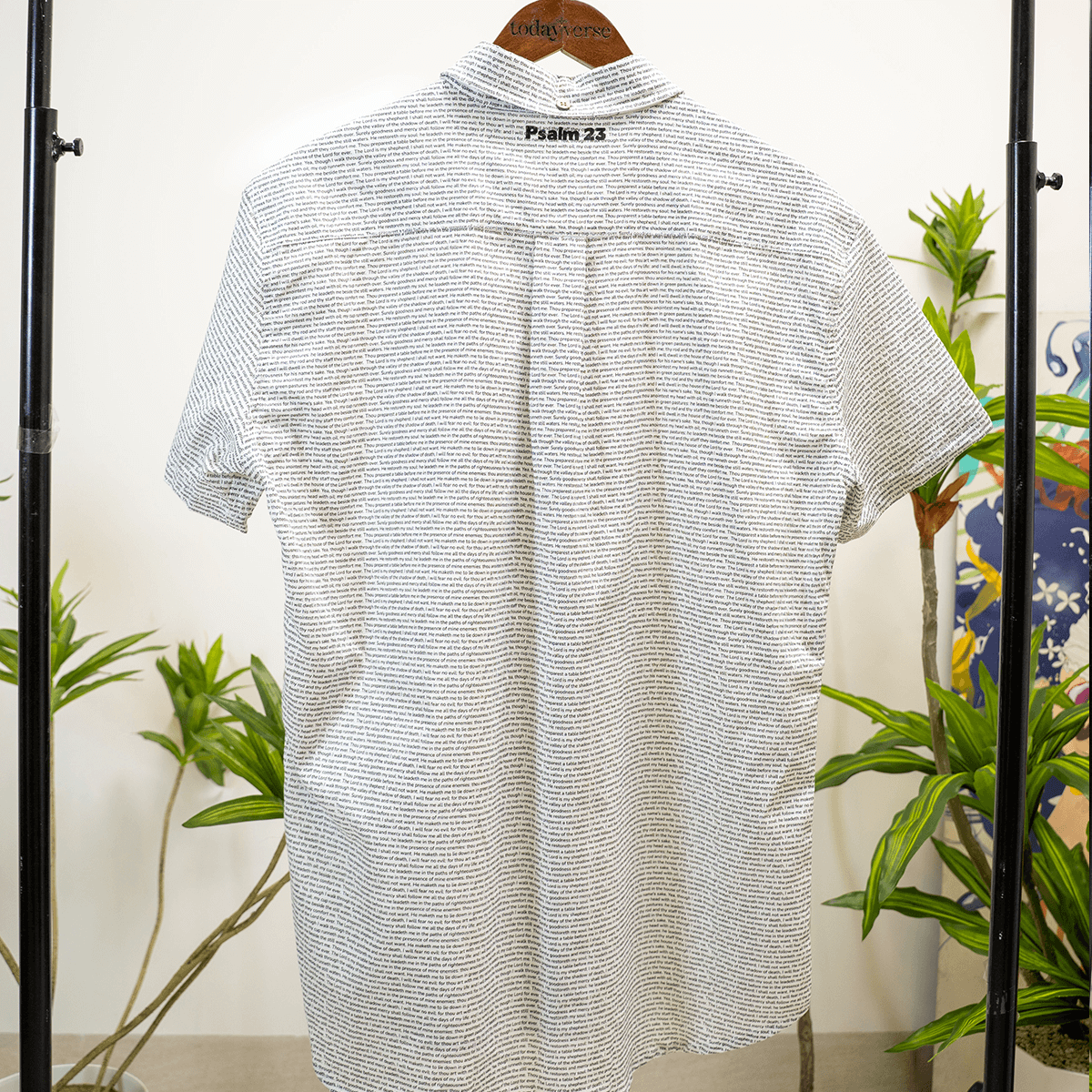 Psalm 23 Men's Linen Textured Cotton Short Sleeve Shirt