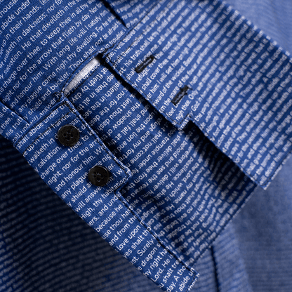 Psalm 91 Women's Linen Textured Cotton Short 3/4 Sleeve Shirt