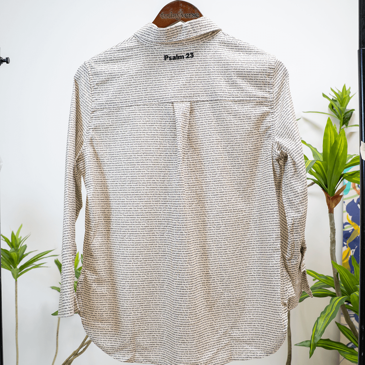 Psalm 23 Women's Linen Textured Cotton Short 3/4 Sleeve Shirt