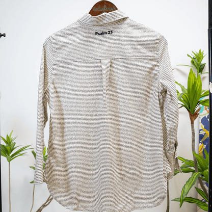 Psalm 23 Women's Linen Textured Cotton Short 3/4 Sleeve Shirt