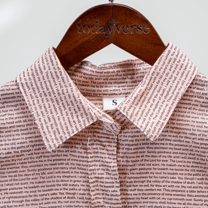 Psalm 23 Women's Linen Textured Cotton Short 3/4 Sleeve Shirt