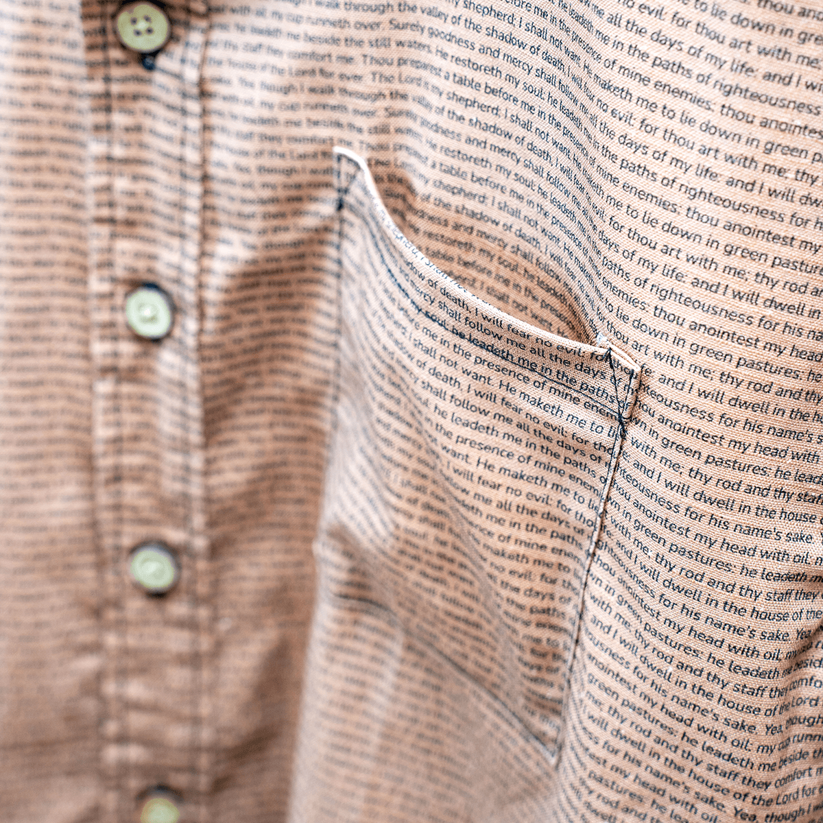 Psalm 23 Men's Linen Textured Cotton Short Sleeve Shirt