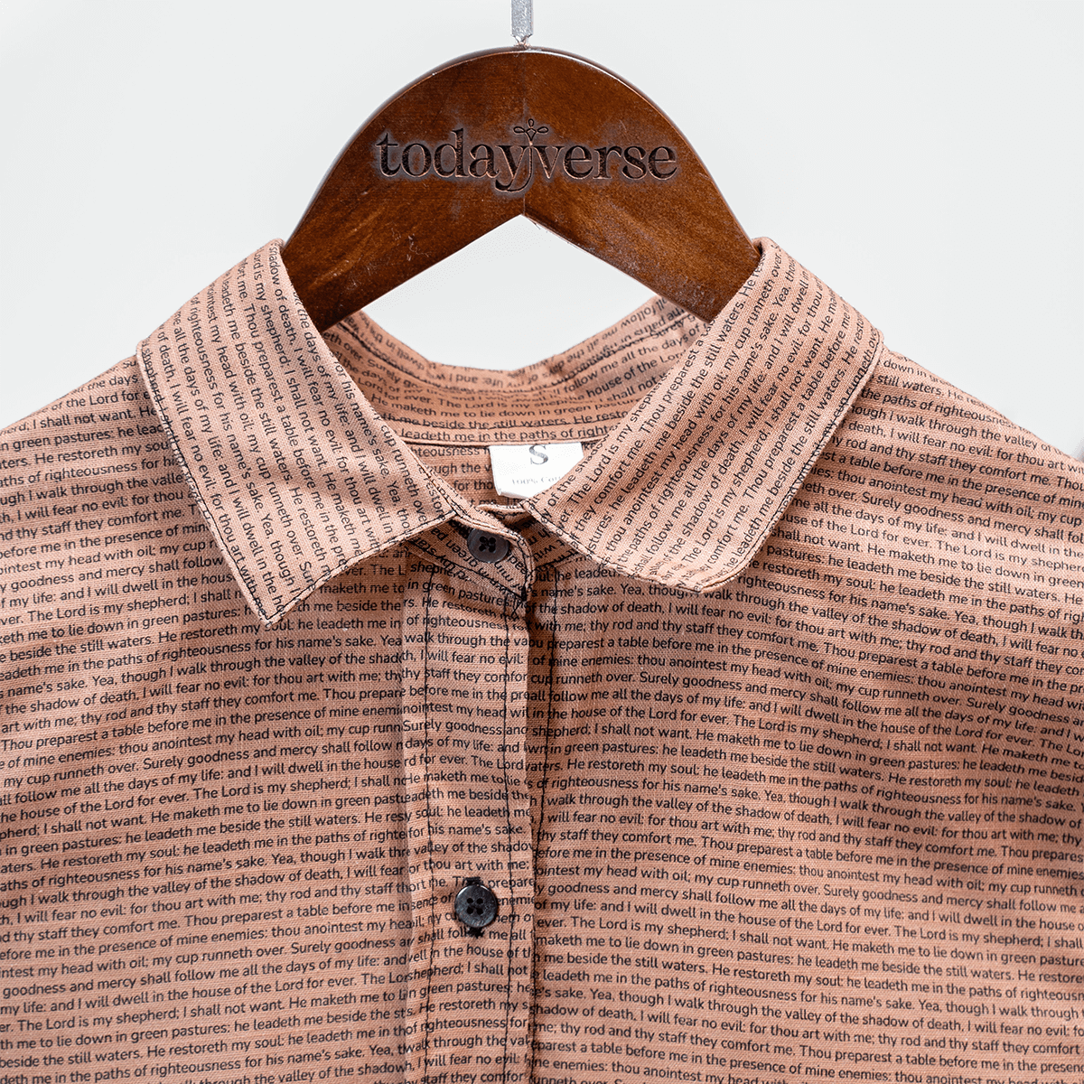 Psalm 23 Women's Linen Textured Cotton Short 3/4 Sleeve Shirt