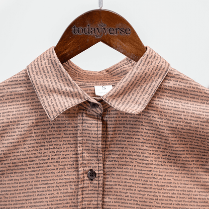 Psalm 23 Women's Linen Textured Cotton Short 3/4 Sleeve Shirt