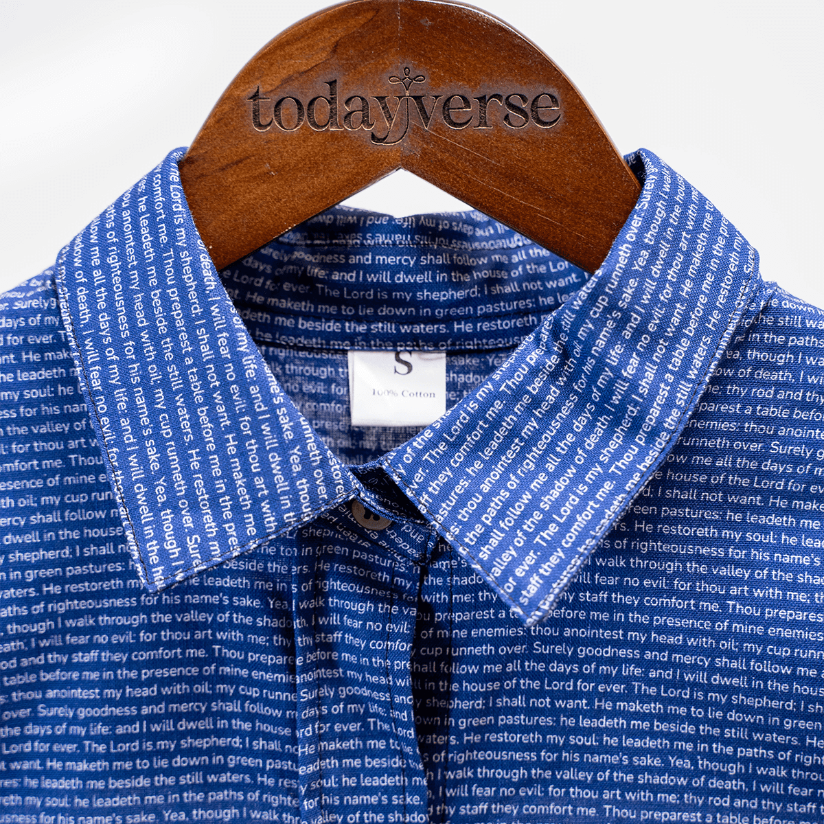 Psalm 23 Women's Linen Textured Cotton Short 3/4 Sleeve Shirt