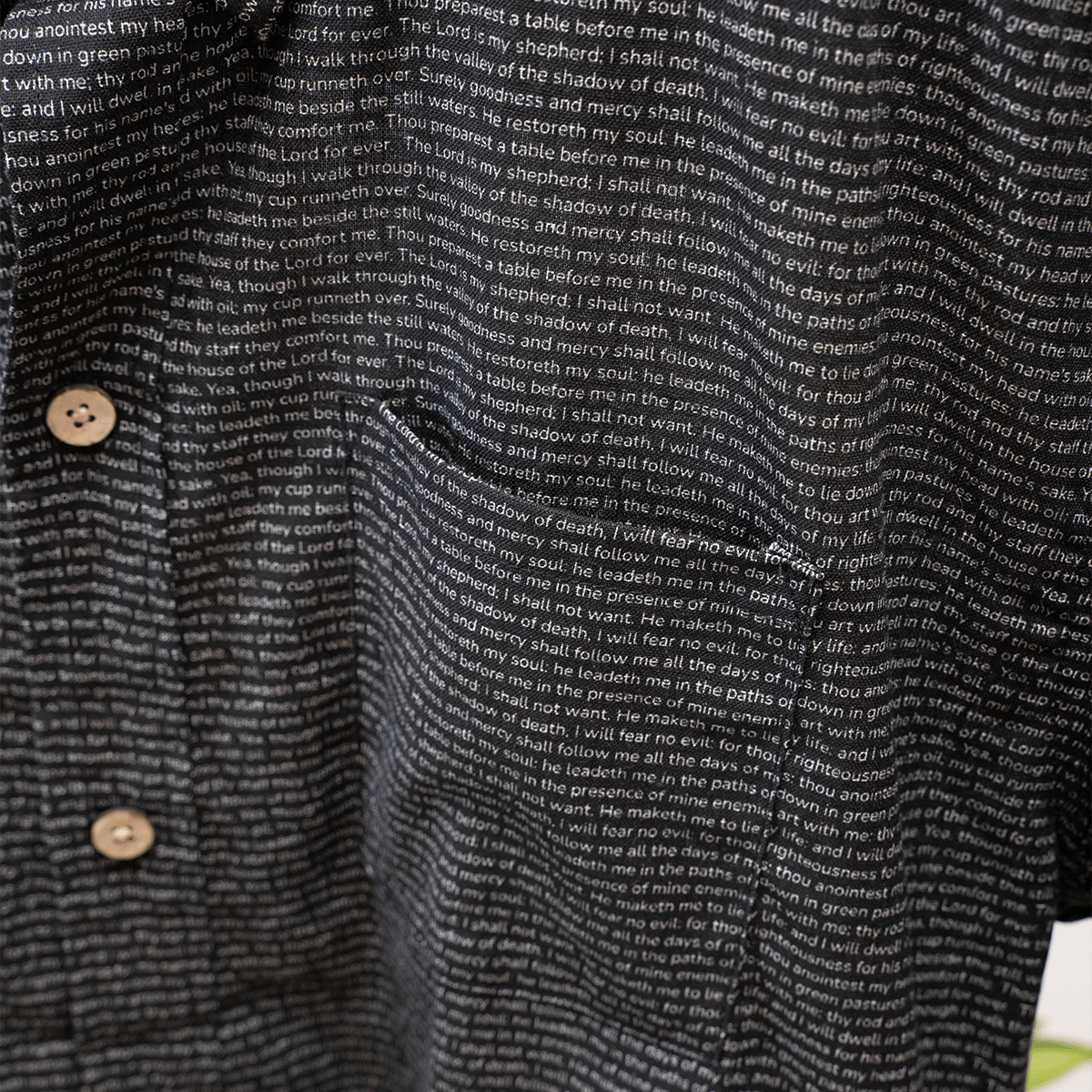 Psalm 23 Men's Linen Textured Cotton Short Sleeve Shirt