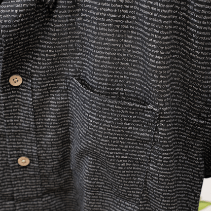 Psalm 23 Men's Linen Textured Cotton Short Sleeve Shirt
