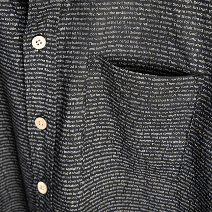 Psalm 91 Men's Linen Textured Cotton Short Sleeve Shirt