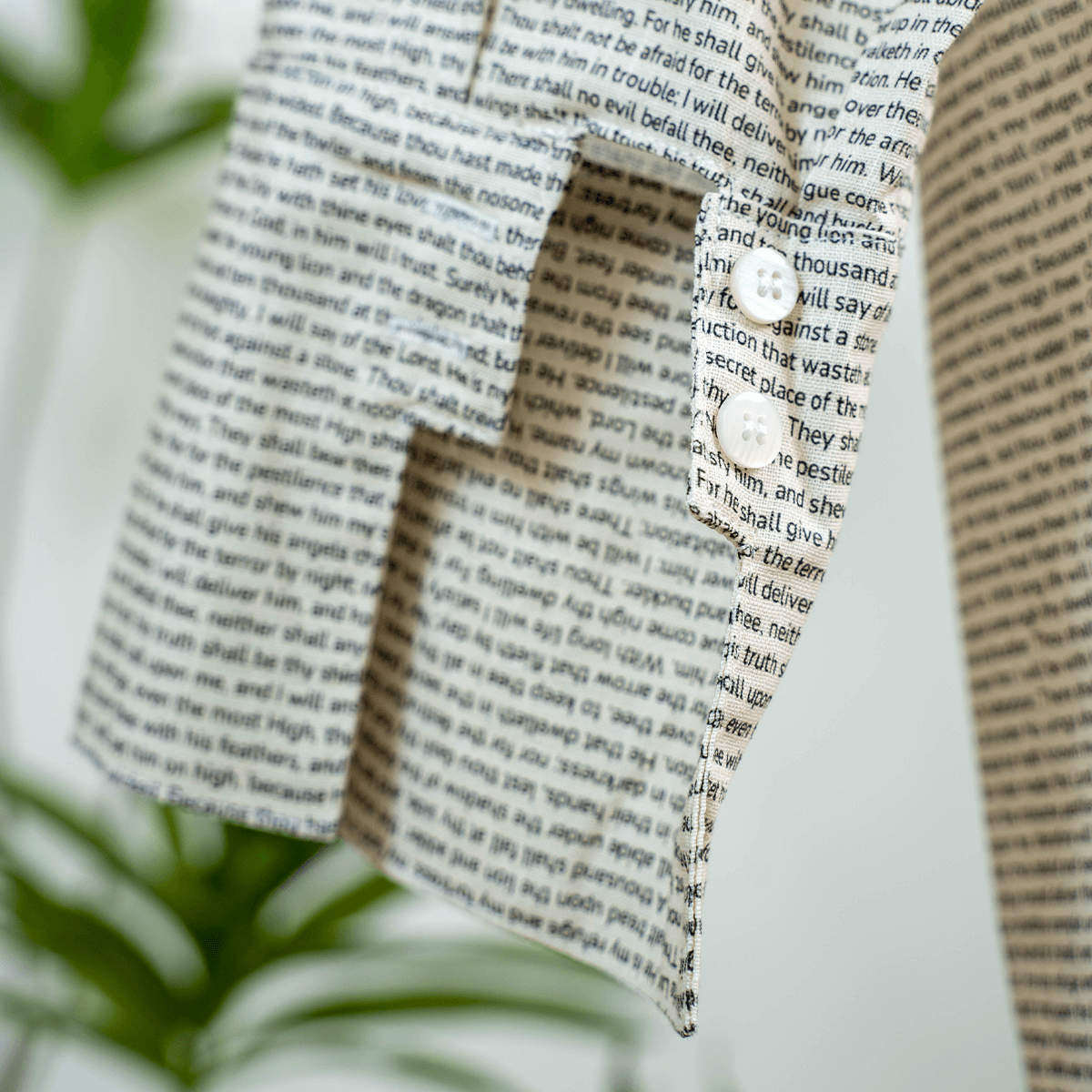 Psalm 91 Women's Linen Textured Cotton Short 3/4 Sleeve Shirt