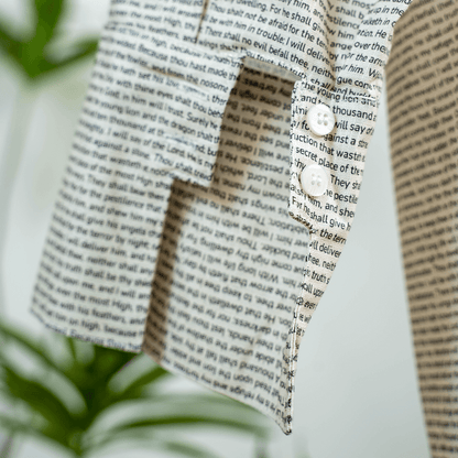 Psalm 91 Women's Linen Textured Cotton Short 3/4 Sleeve Shirt