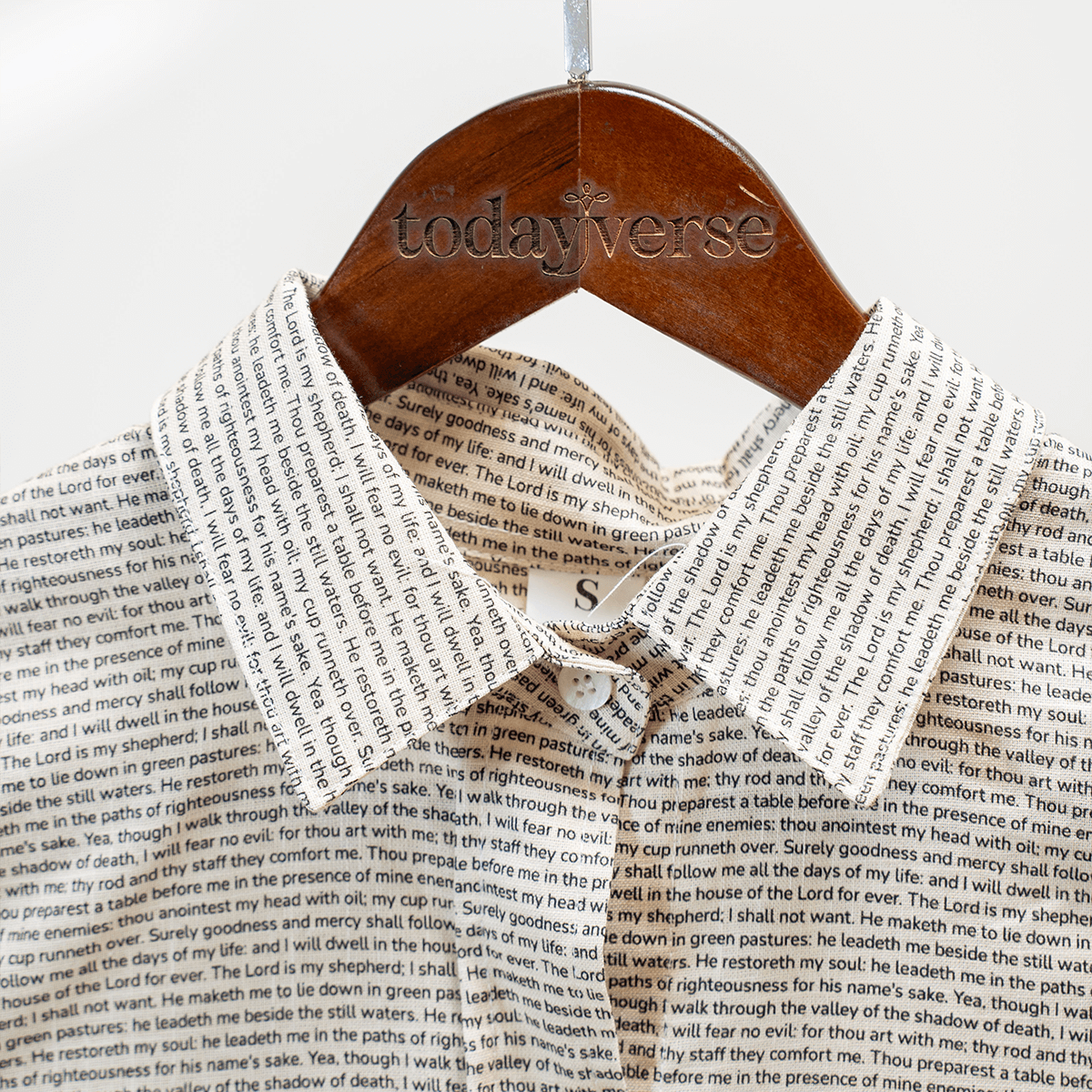 Psalm 23 Women's Linen Textured Cotton Short 3/4 Sleeve Shirt