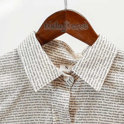 Psalm 23 Women's Linen Textured Cotton Short 3/4 Sleeve Shirt