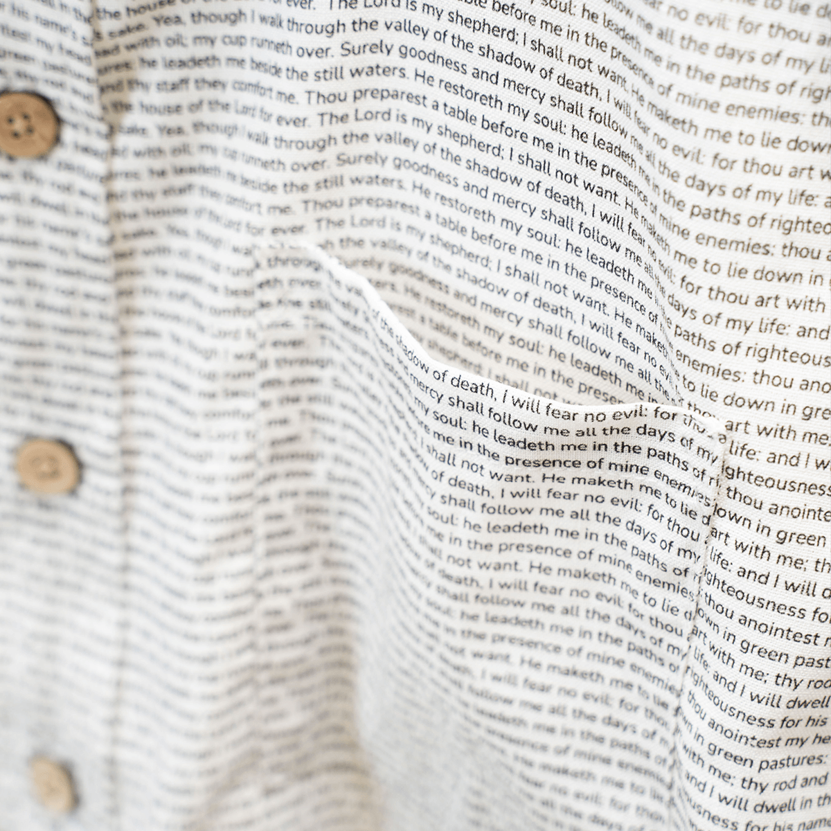 Psalm 23 Men's Linen Textured Cotton Short Sleeve Shirt