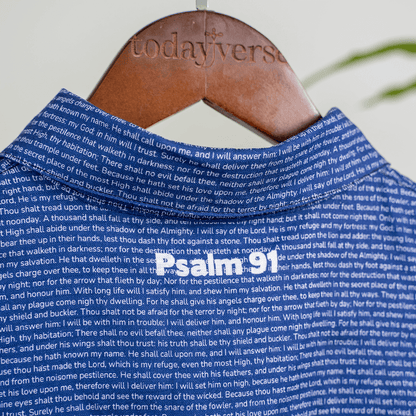 Psalm 91 Women's Linen Textured Cotton Short 3/4 Sleeve Shirt