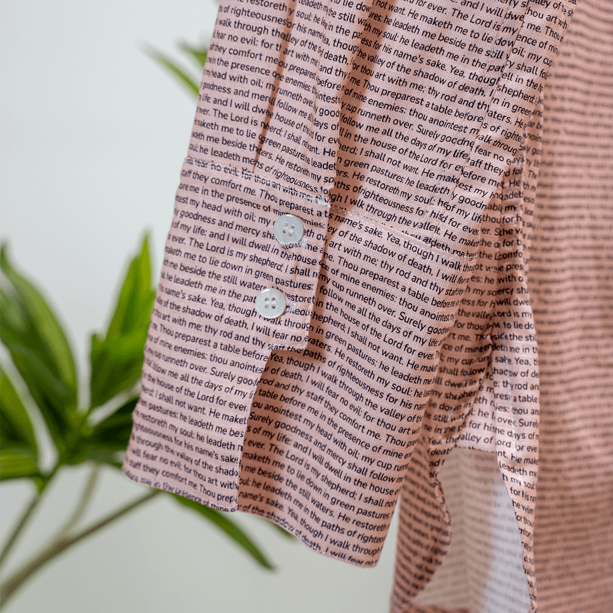 Psalm 23 Women's Linen Textured Cotton Short 3/4 Sleeve Shirt