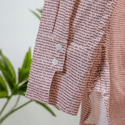 Psalm 23 Women's Linen Textured Cotton Short 3/4 Sleeve Shirt