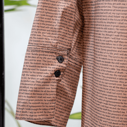 Psalm 23 Women's Linen Textured Cotton Short 3/4 Sleeve Shirt