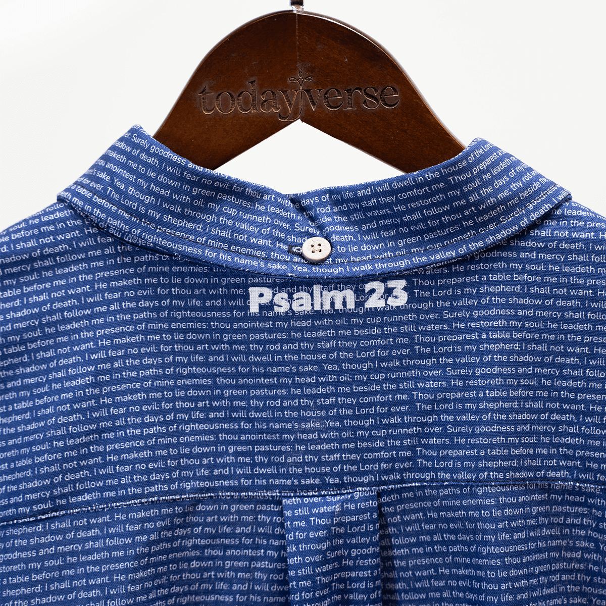Psalm 23 Men's Linen Textured Cotton Short Sleeve Shirt