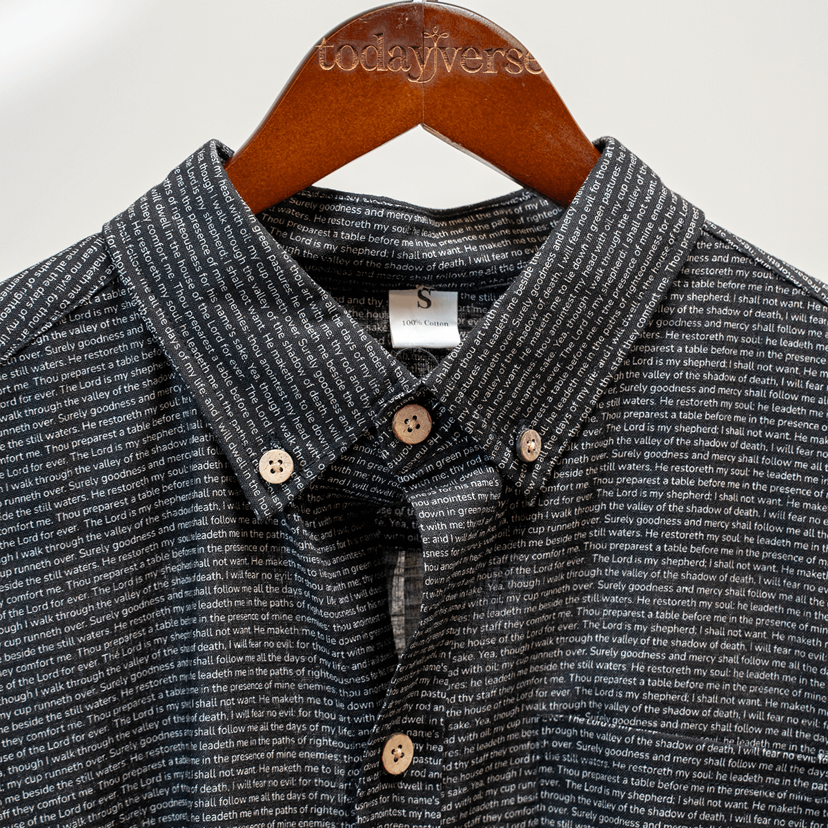 Psalm 23 Men's Linen Textured Cotton Short Sleeve Shirt