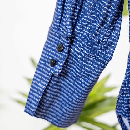 Psalm 23 Women's Linen Textured Cotton Short 3/4 Sleeve Shirt