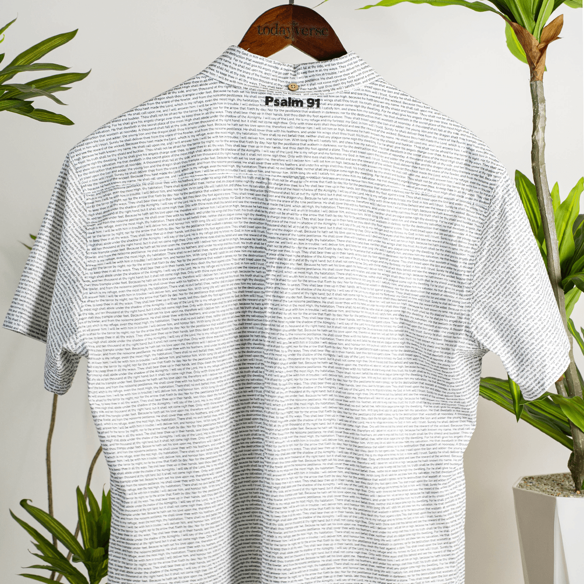 Psalm 91 Men's Linen Textured Cotton Short Sleeve Shirt