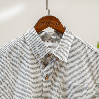 Psalm 23 Men's Linen Textured Cotton Short Sleeve Shirt