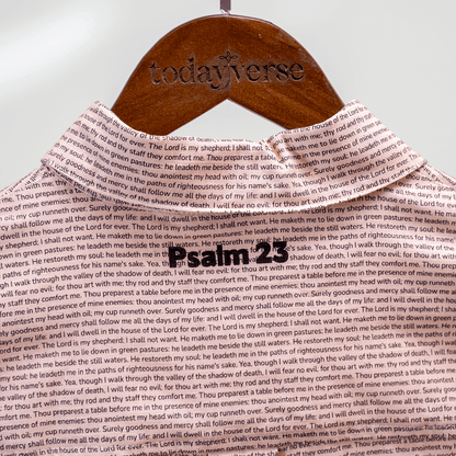 Psalm 23 Women's Linen Textured Cotton Short 3/4 Sleeve Shirt