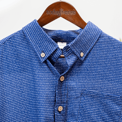 Psalm 23 Men's Linen Textured Cotton Short Sleeve Shirt