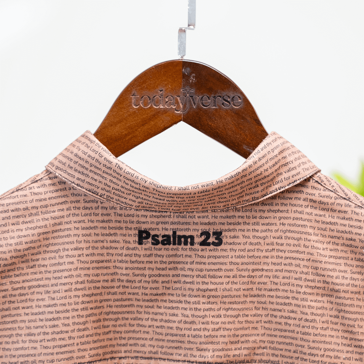 Psalm 23 Women's Linen Textured Cotton Short 3/4 Sleeve Shirt