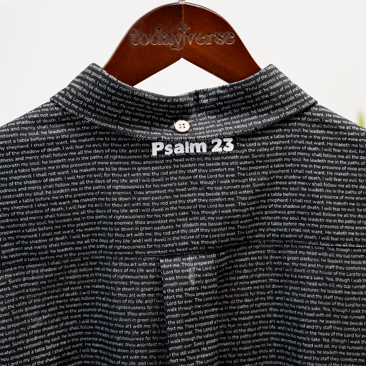 Psalm 23 Men's Linen Textured Cotton Short Sleeve Shirt