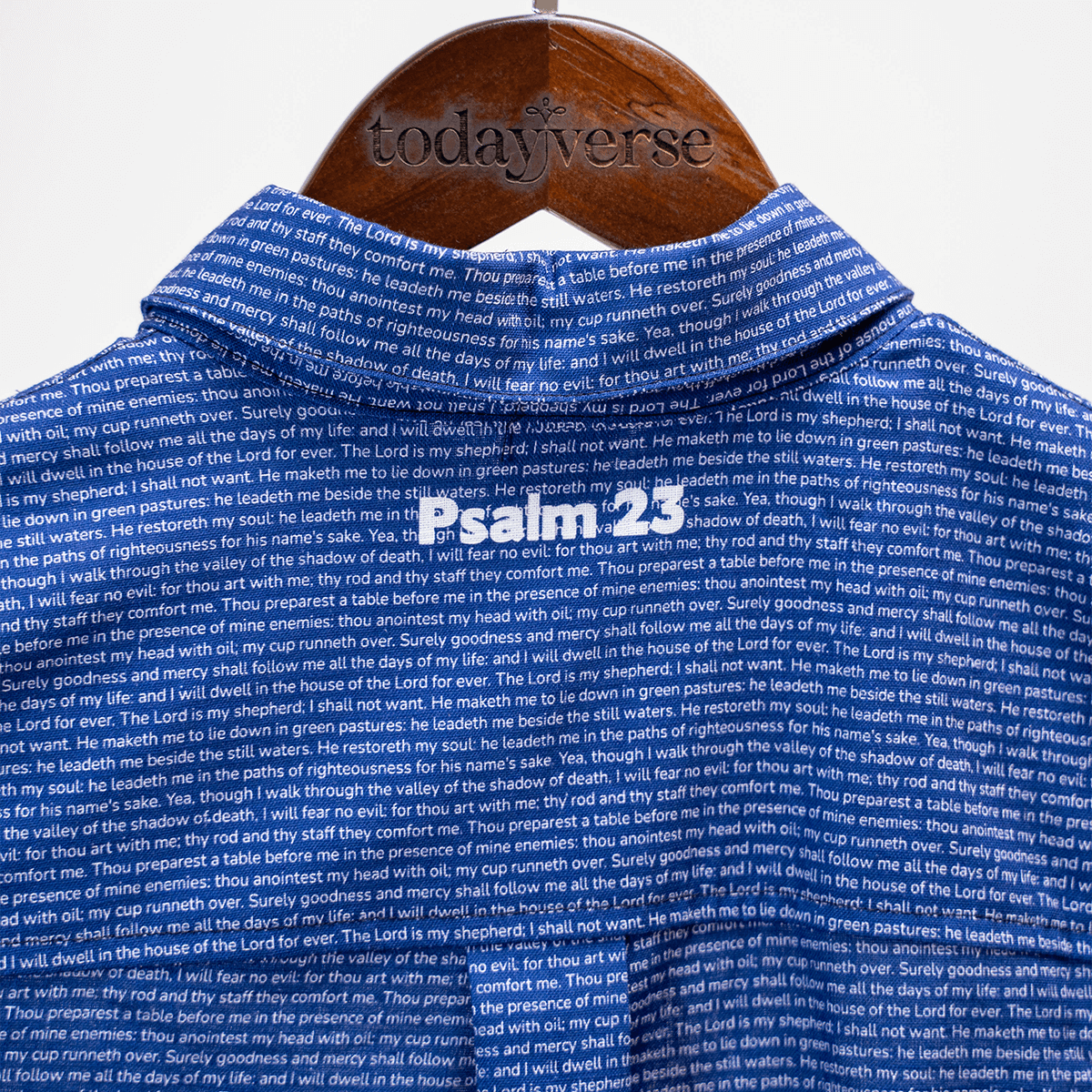 Psalm 23 Women's Linen Textured Cotton Short 3/4 Sleeve Shirt