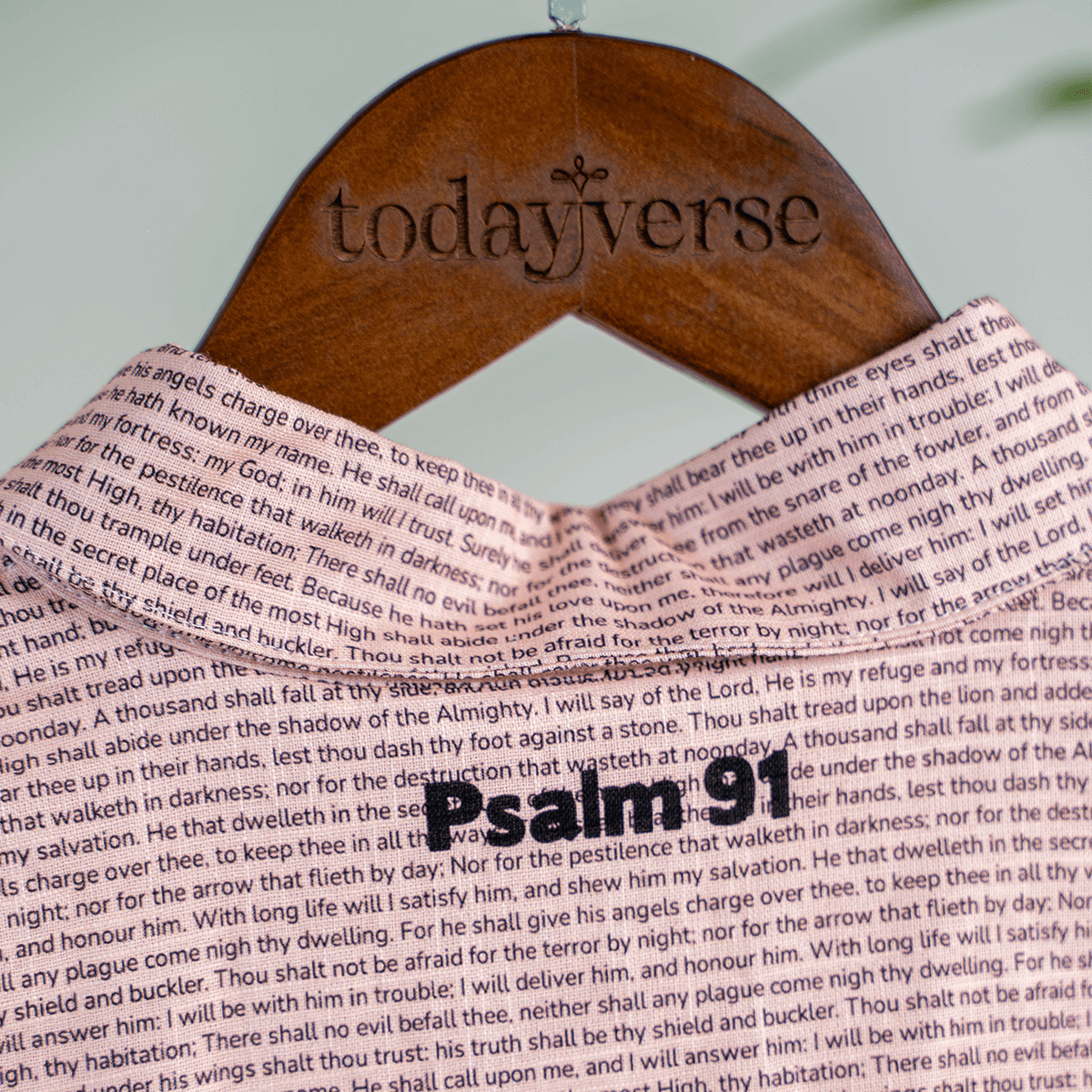 Psalm 91 Women's Linen Textured Cotton Short 3/4 Sleeve Shirt