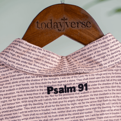 Psalm 91 Women's Linen Textured Cotton Short 3/4 Sleeve Shirt