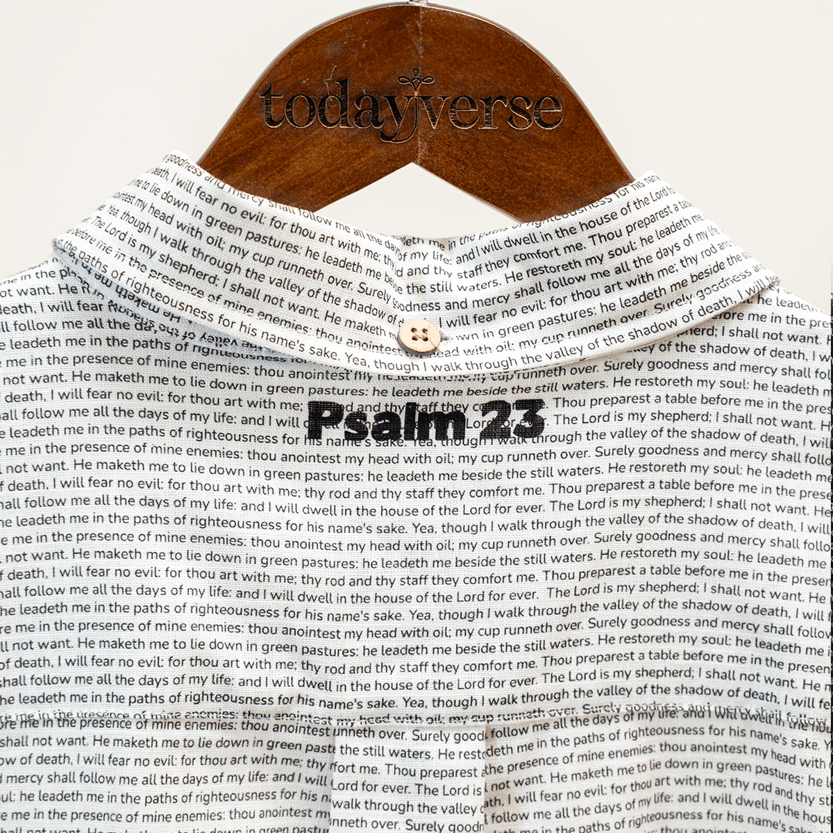 Psalm 23 Men's Linen Textured Cotton Short Sleeve Shirt