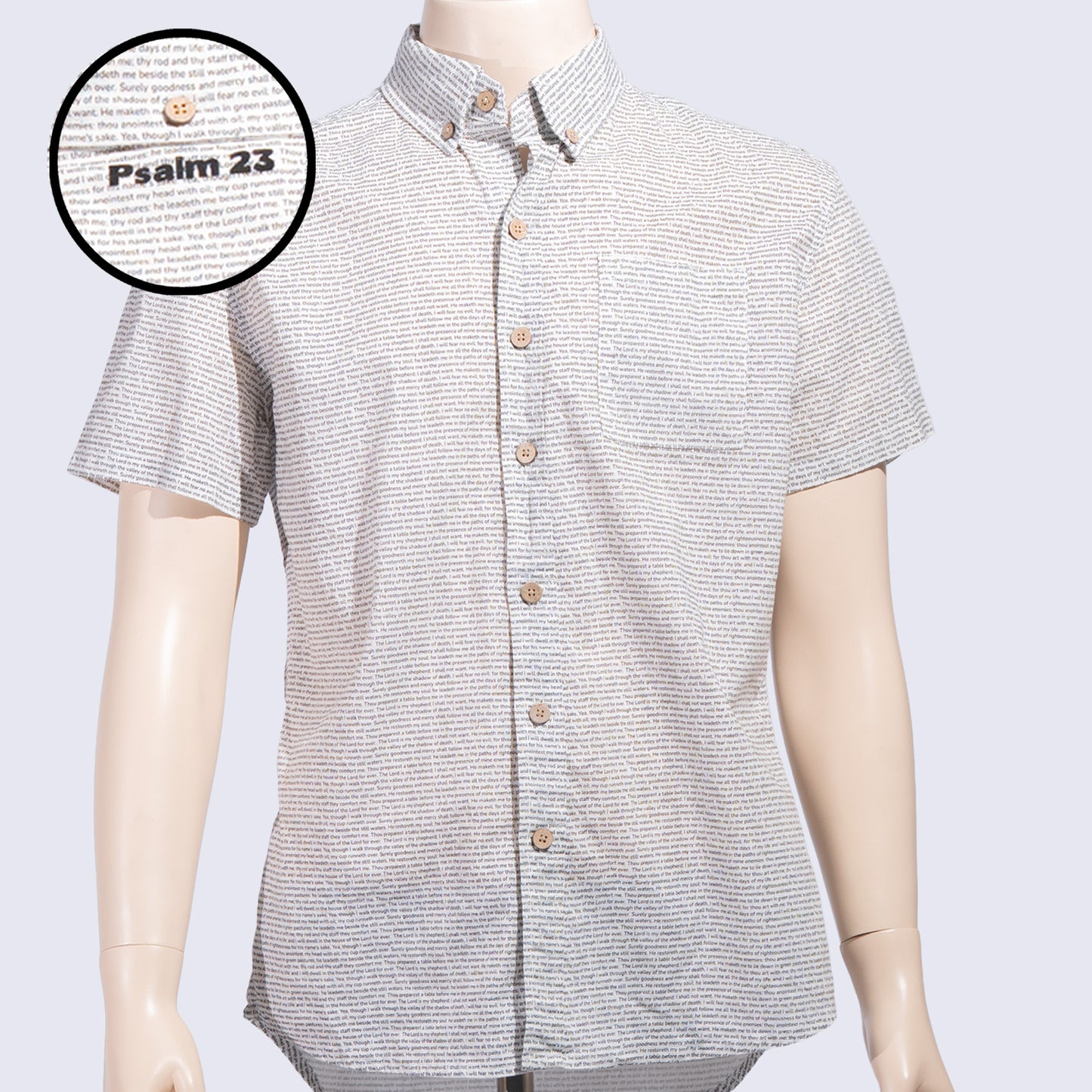 Psalm 23 Men's Linen Textured Cotton Short Sleeve Shirt