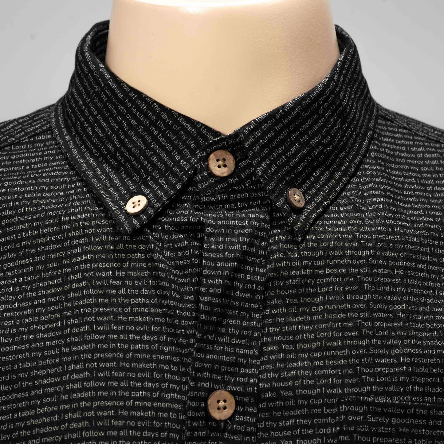 Psalm 23 Men's Linen Textured Cotton Short Sleeve Shirt