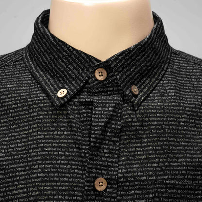 Psalm 23 Men's Linen Textured Cotton Short Sleeve Shirt